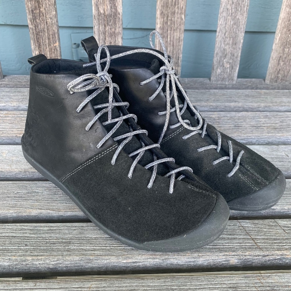 Keen East Side Bootie Black Leather Suede Lace Up Ankle Boots Womens 10 1015066